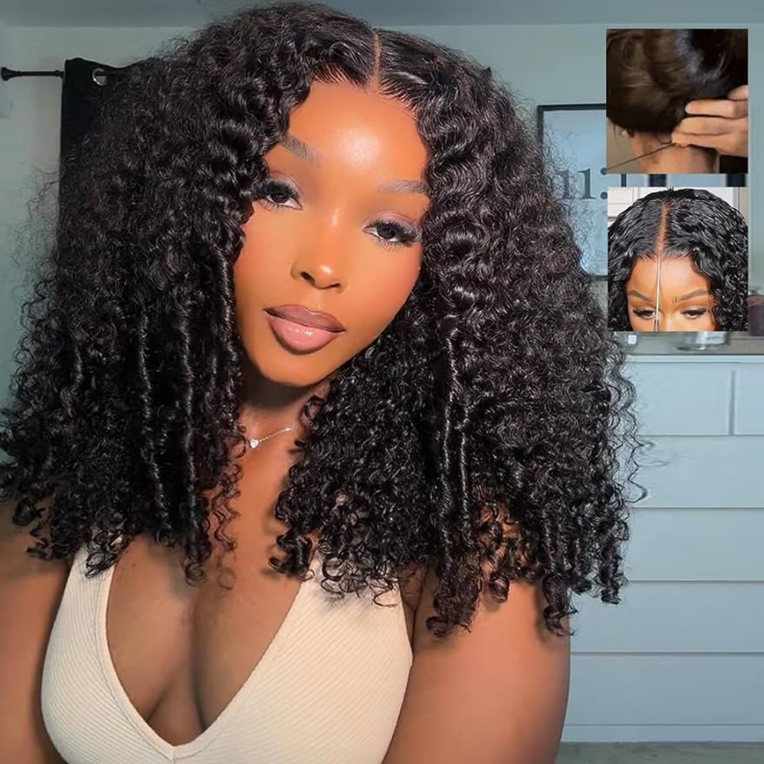 🔥 Burmese Curl HD Lace Front Wig 13x4 Human Hair | 150% Density | Pre-Plucked | Glueless | Natural Black