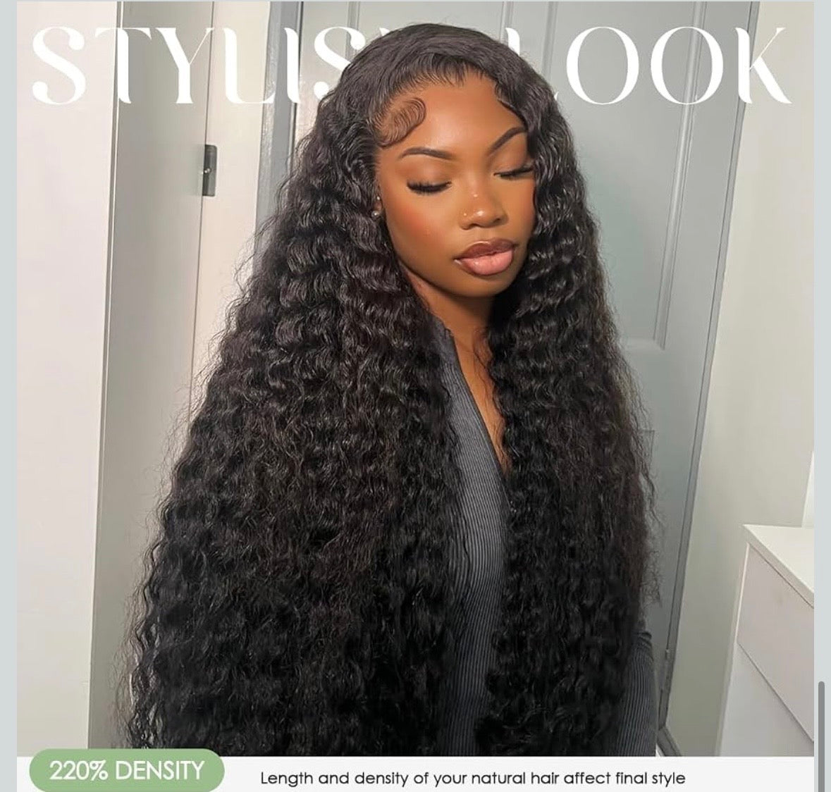 🔥 Water Wave HD Glueless Wig 5x5 Lace Closure Human Hair | 150% Density | Pre-Plucked | Natural Black