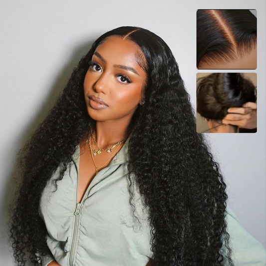 Water Wave HD Lace Front Wig Human Hair 180%Density 13x6 HD Lace Pre-Plucked Ready to wear