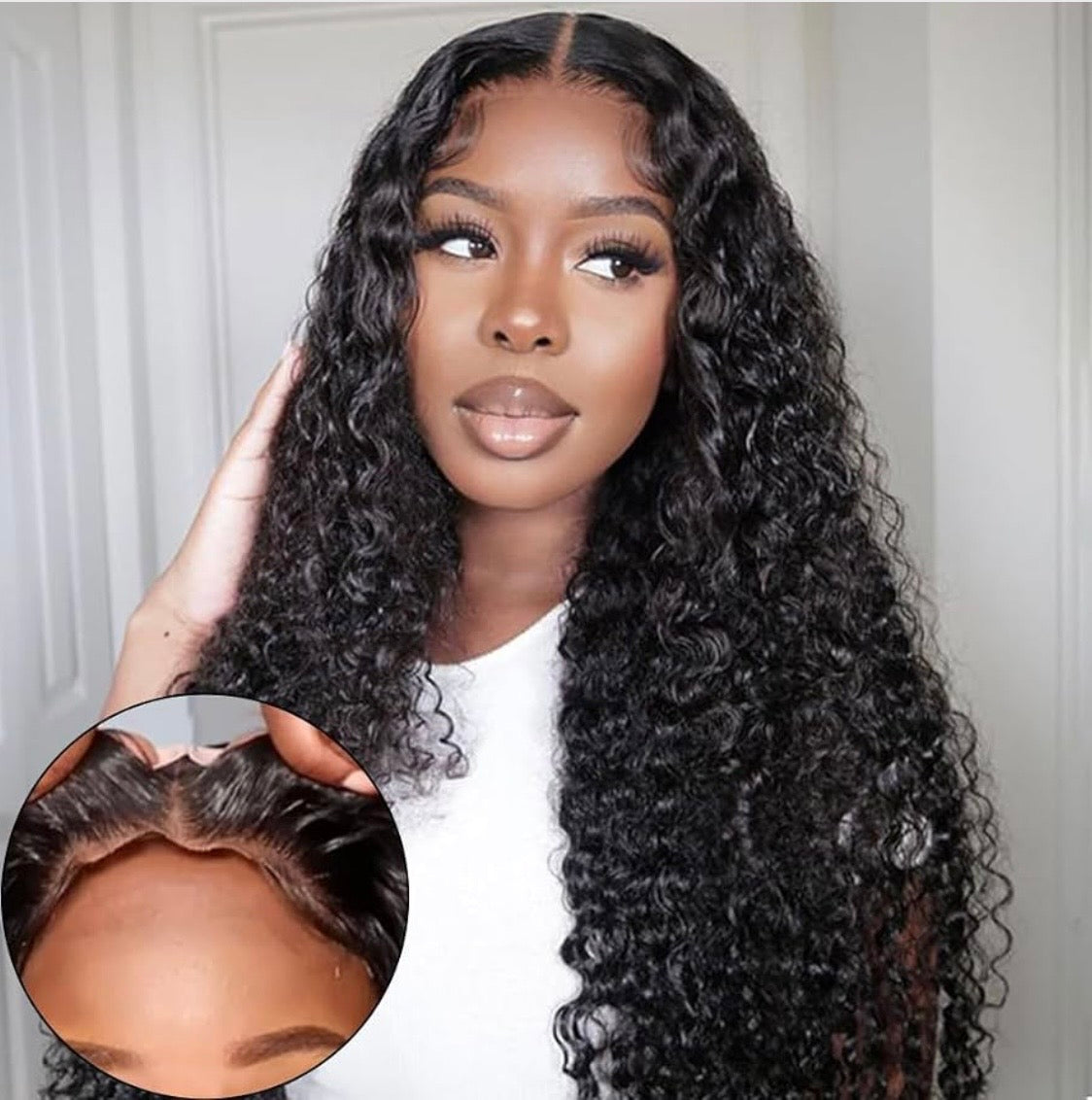 🔥 Water Wave HD Glueless Wig 5x5 Lace Closure Human Hair | 150% Density | Pre-Plucked | Natural Black