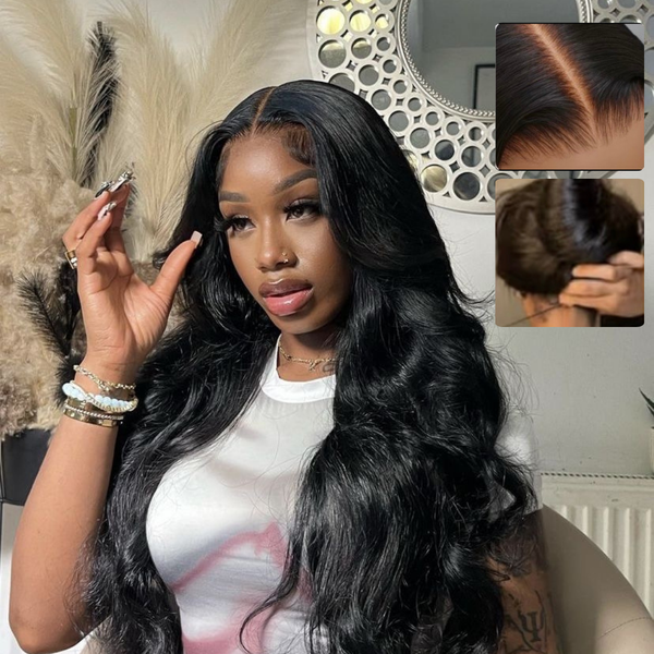 Body Wave HD Lace Front Wig Human Hair 180% Density 13x4 HD Lace Pre-Plucked Natural Hairline Ready To Wear
