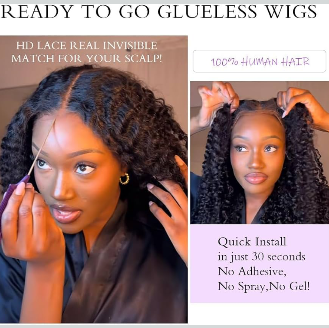 🔥 Burmese Curl HD Lace Front Wig 13x4 Human Hair | 150% Density | Pre-Plucked | Glueless | Natural Black
