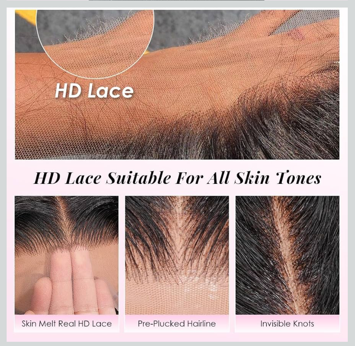 🔥 Deep Wave HD Glueless Wig 5x5 Lace Closure Human Hair | 150% Density | Pre-Plucked | Natural Black