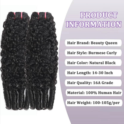BEST SELLER Bundle Deal | Burmese Curl Virgin Human Hair Bundles | 3 Bundles