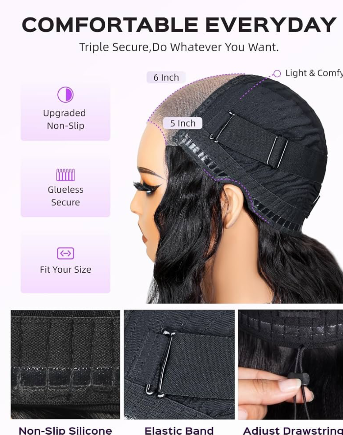 🔥 Loose Wave HD Glueless Wig 5x5 Lace Closure Human Hair | 150% Density | Pre-Plucked | Natural Black