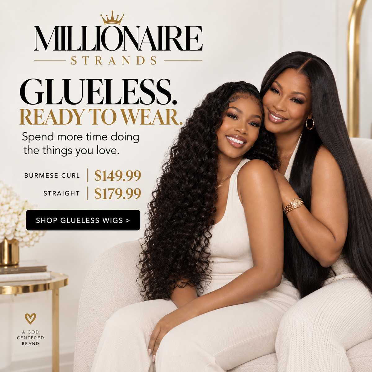 24" Straight Middle Part Glueless Wig – Ready to Wear