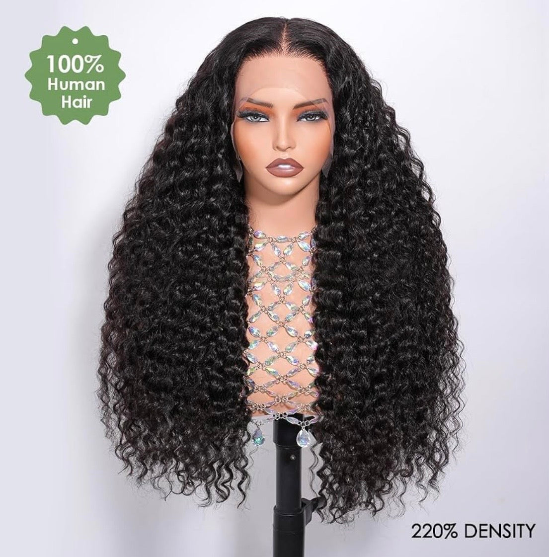 🔥 Water Wave HD Glueless Wig 5x5 Lace Closure Human Hair | 150% Density | Pre-Plucked | Natural Black