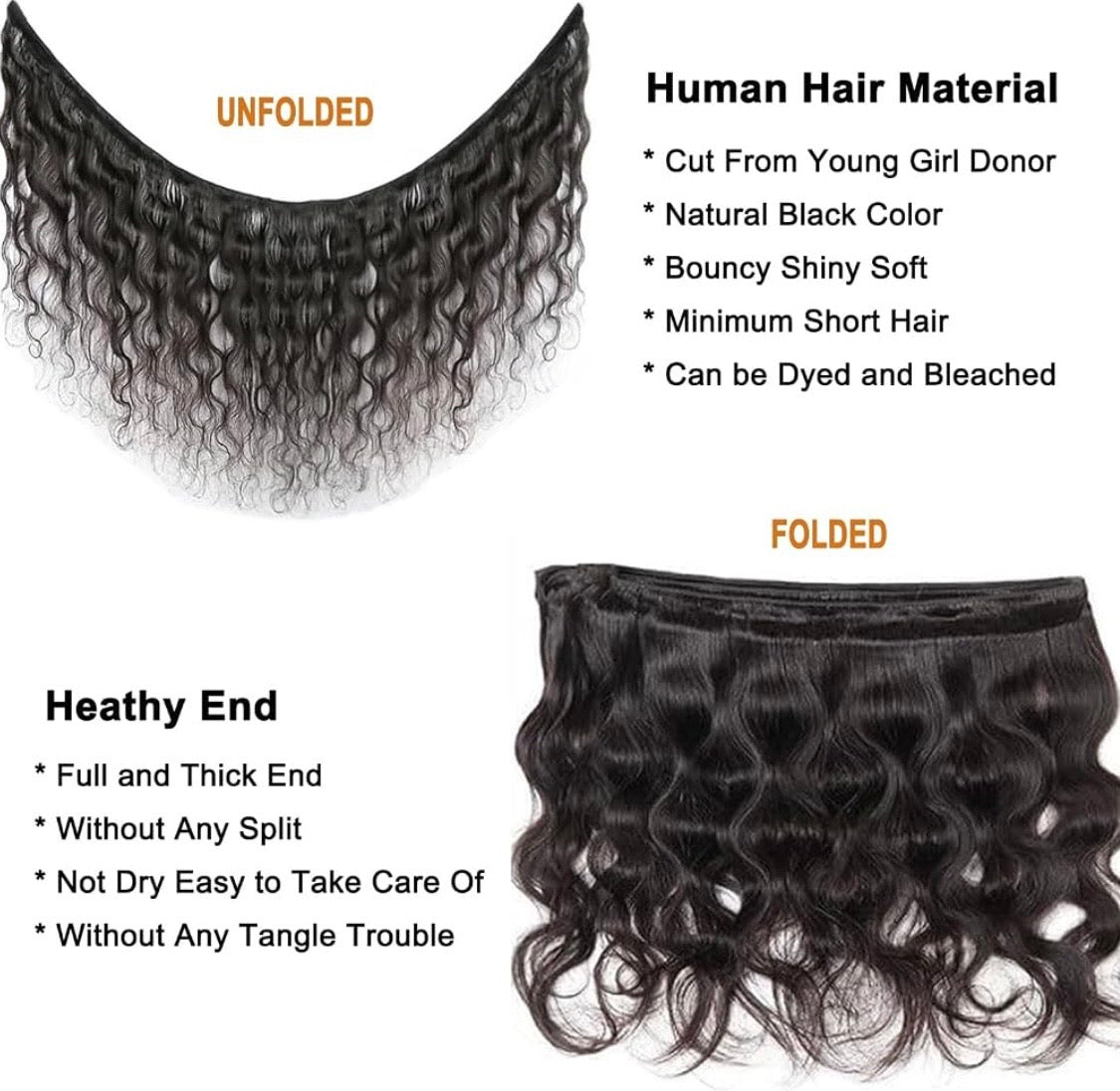 🔥 Virgin Hair Bundle Deal | 3 Bundles  | Straight Body Wave Loose Wave Deep Wave Human Hair