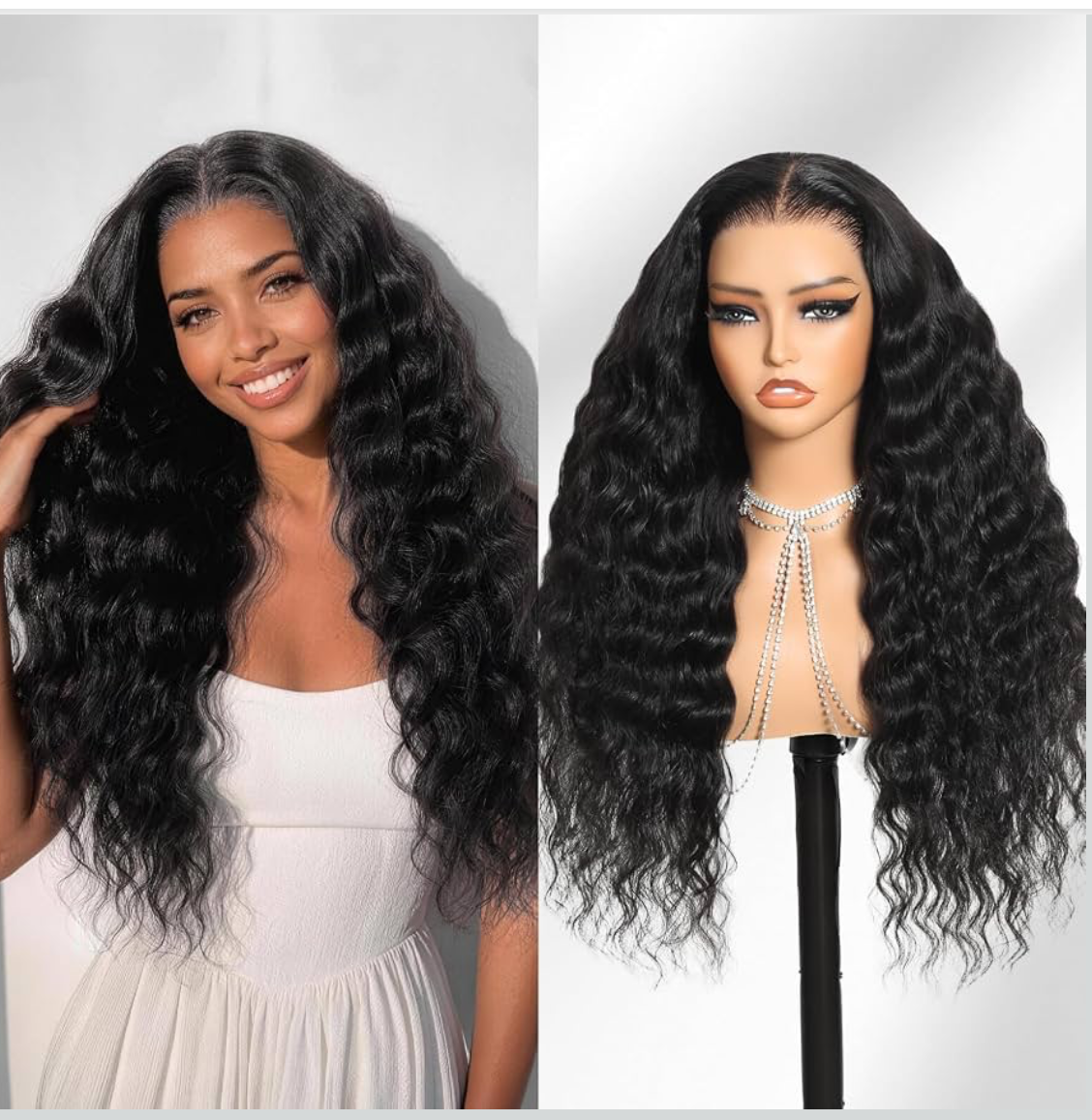 🔥 Loose Wave HD Glueless Wig 5x5 Lace Closure Human Hair | 150% Density | Pre-Plucked | Natural Black