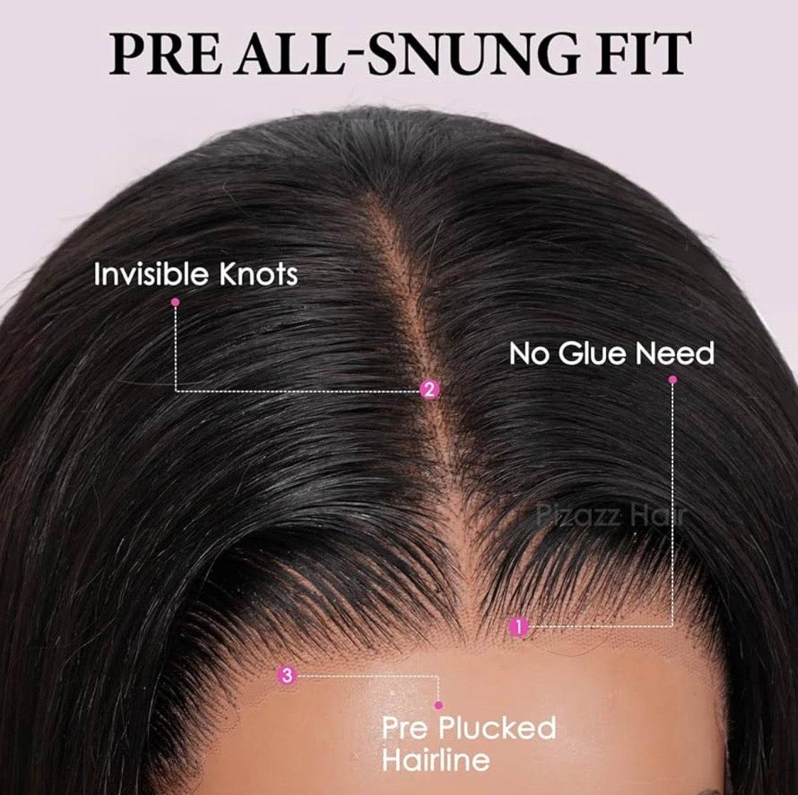 🔥 Straight HD Glueless Wig 6x6 Lace 26" Human Hair | 150% Density | Pre-Plucked | Natural Black