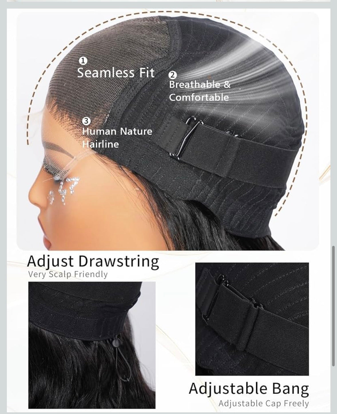 26 Inch Straight HD Lace Front Wig Human Hair 180% Density 5x5 HD Lace Pre-Plucked Natural Hairline Ready To Wear