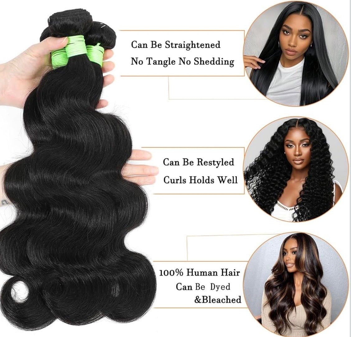 🔥 Virgin Hair Bundle Deal | 3 Bundles  | Straight Body Wave Loose Wave Deep Wave Human Hair