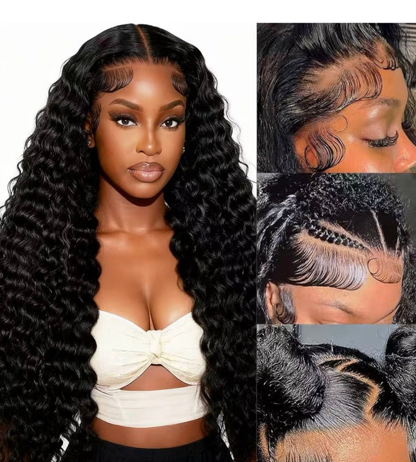 Human Hair Lace Front Wig Loose Wave 5x5 HD Lace Closure Wig for Women 180% Density