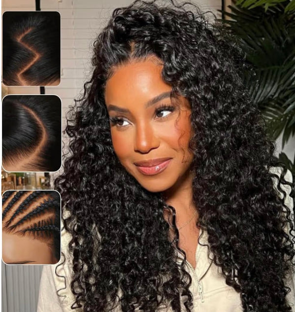 Deep Wave HD Lace Front Wig Human Hair 180% Density 13x4 HD Lace Natural Hairline Pre-Plucked