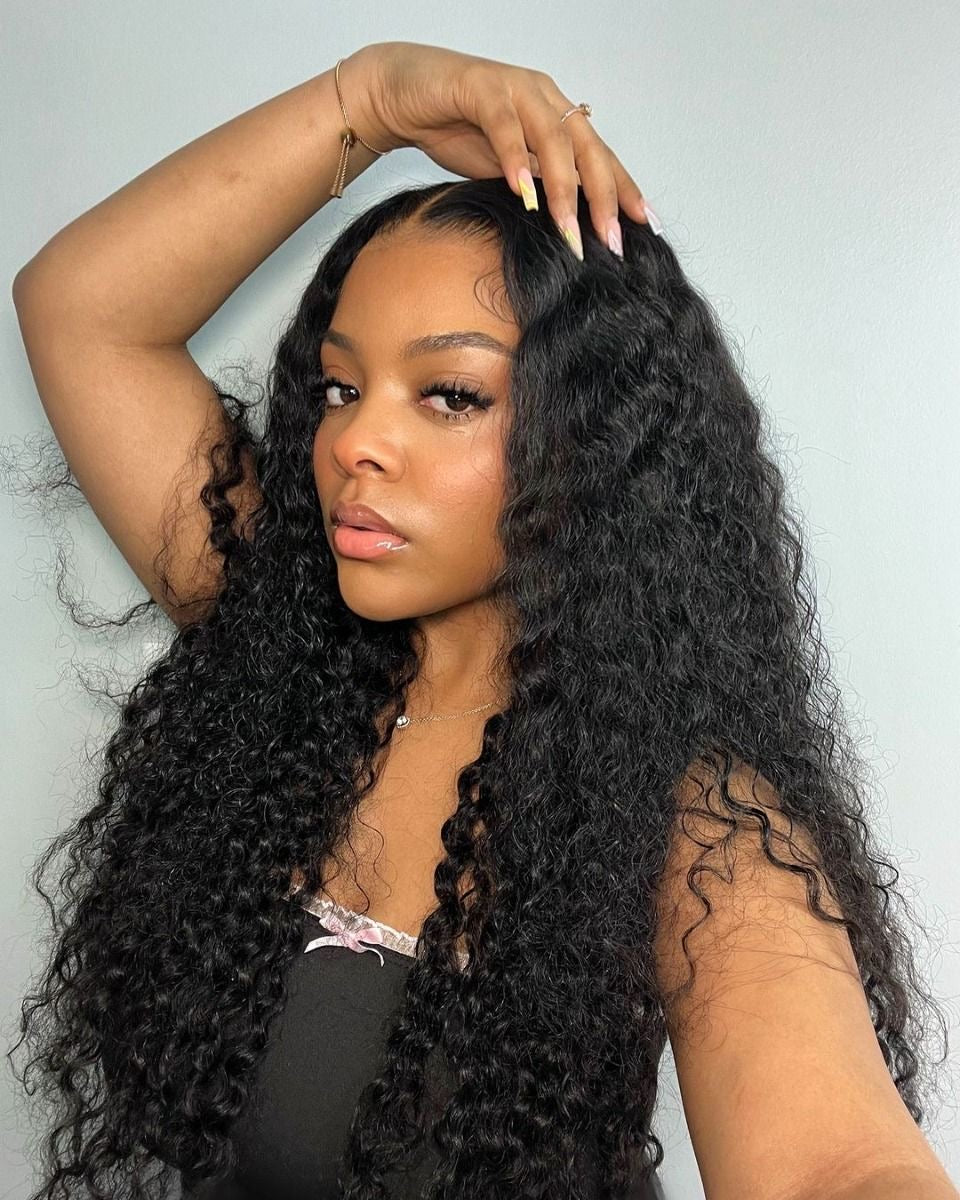 Deep Wave HD Lace Front Wig Human Hair 180% Density 13x4 HD Lace Natural Hairline Pre-Plucked