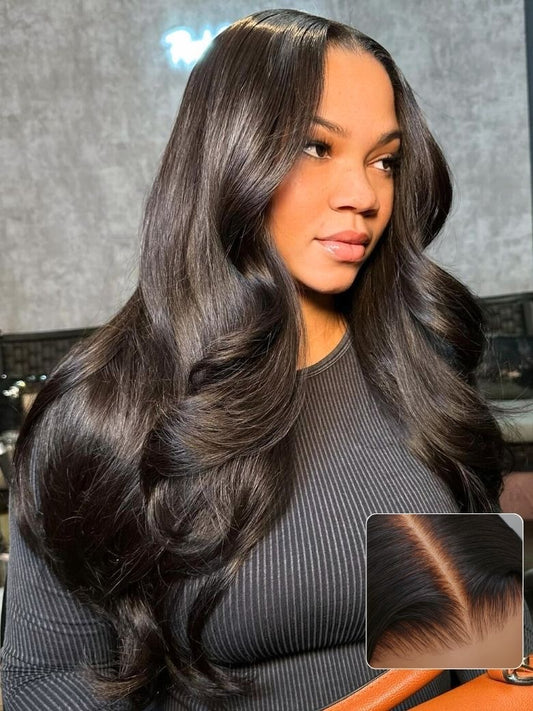 Human Hair Lace Front Wig Body Wave 5x5 Lace Closure HD Transparent Wigs for Women 180% Density Brazilian Virgin Hair Pre Plucked