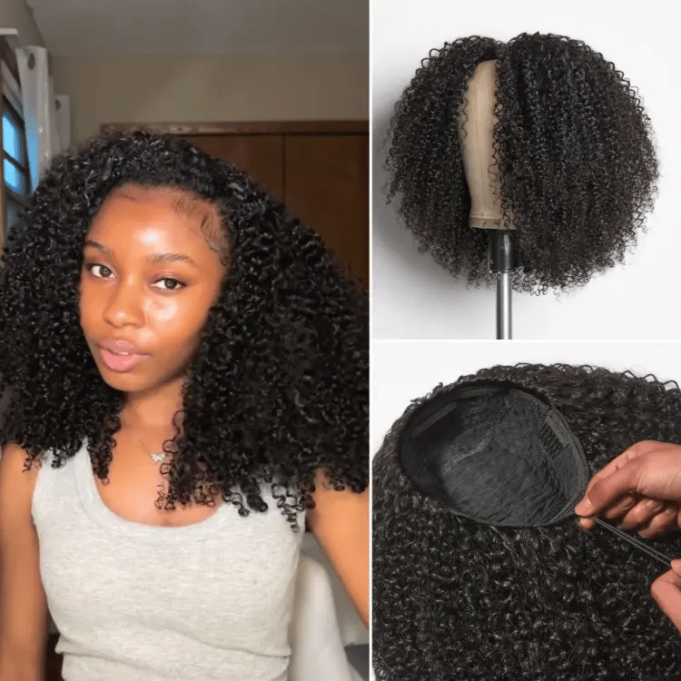 Half Drawstring Burmese Curl Wig 20 inch