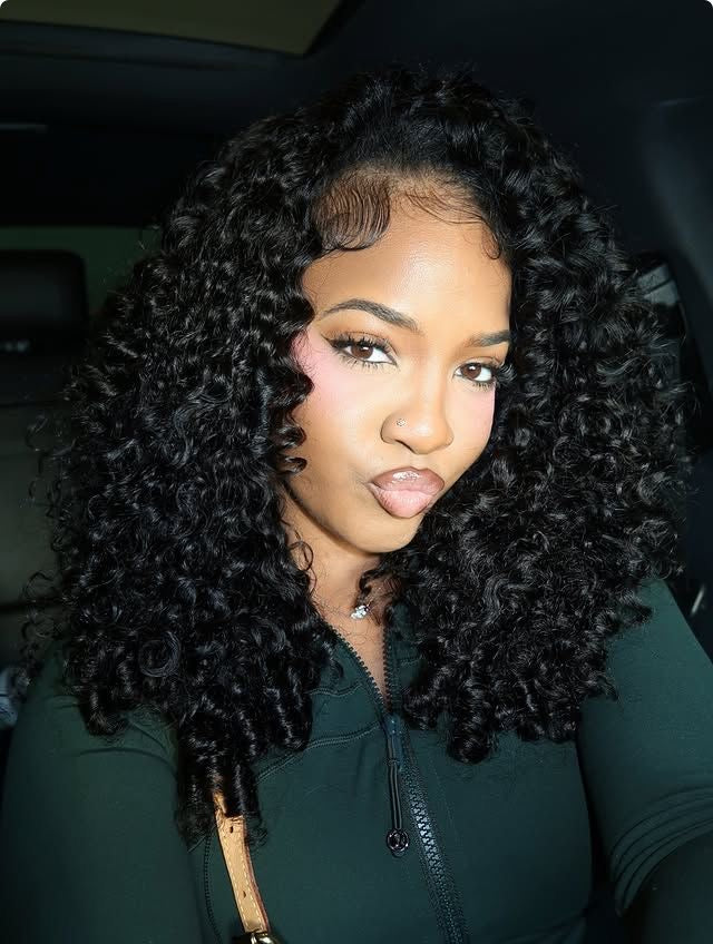 Natural Burmese curl wig with HD 6x6 lace for flexible styling.