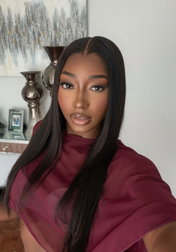 24" Straight Middle Part Glueless Wig – Ready to Wear