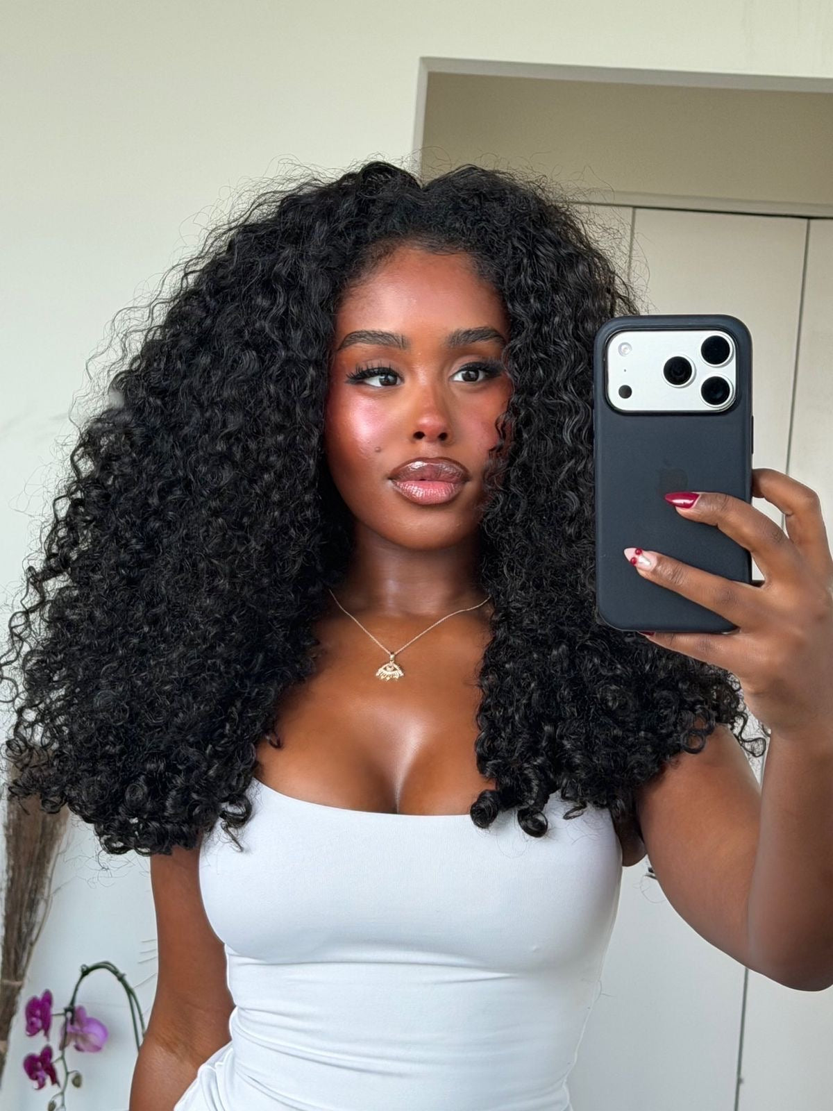 🔥 Burmese Curl HD Lace Front Wig 13x4 Human Hair | 150% Density | Pre-Plucked | Glueless | Natural Black
