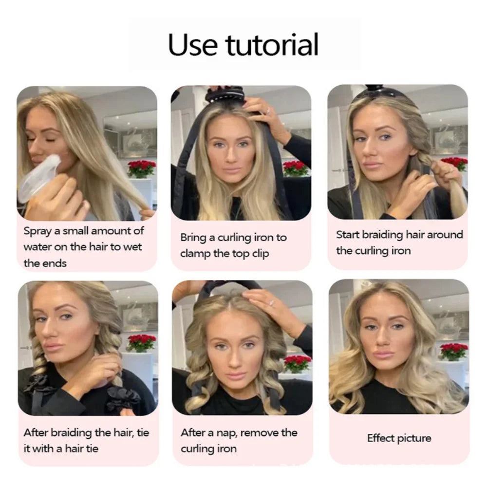 Heatless Curling Rod Headband No Heat Silk Curls Ribbon Hair Rollers Sleeping Soft Headband Lazy Hair Curlers Hair Styling Tools