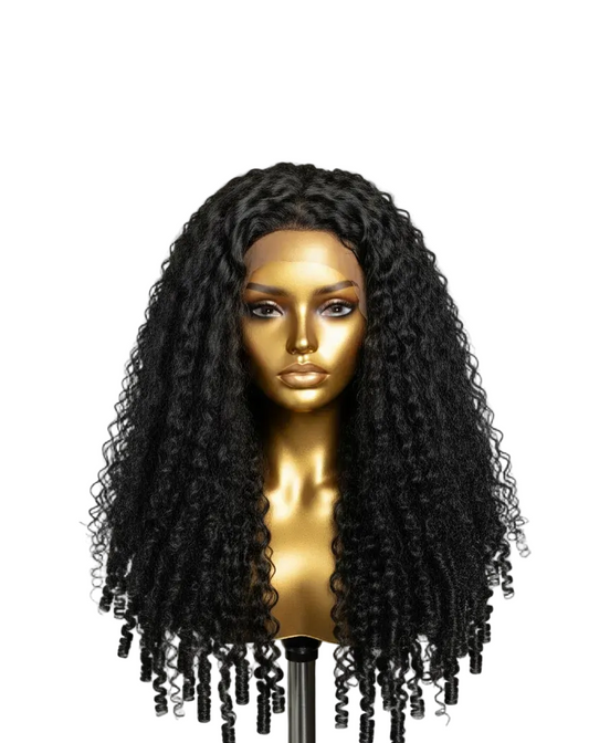 Burmese Curl Half Wig - Gold Mannequin