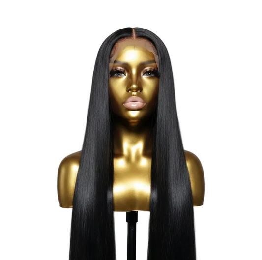 Straight Wig - Gold Mannequin Head